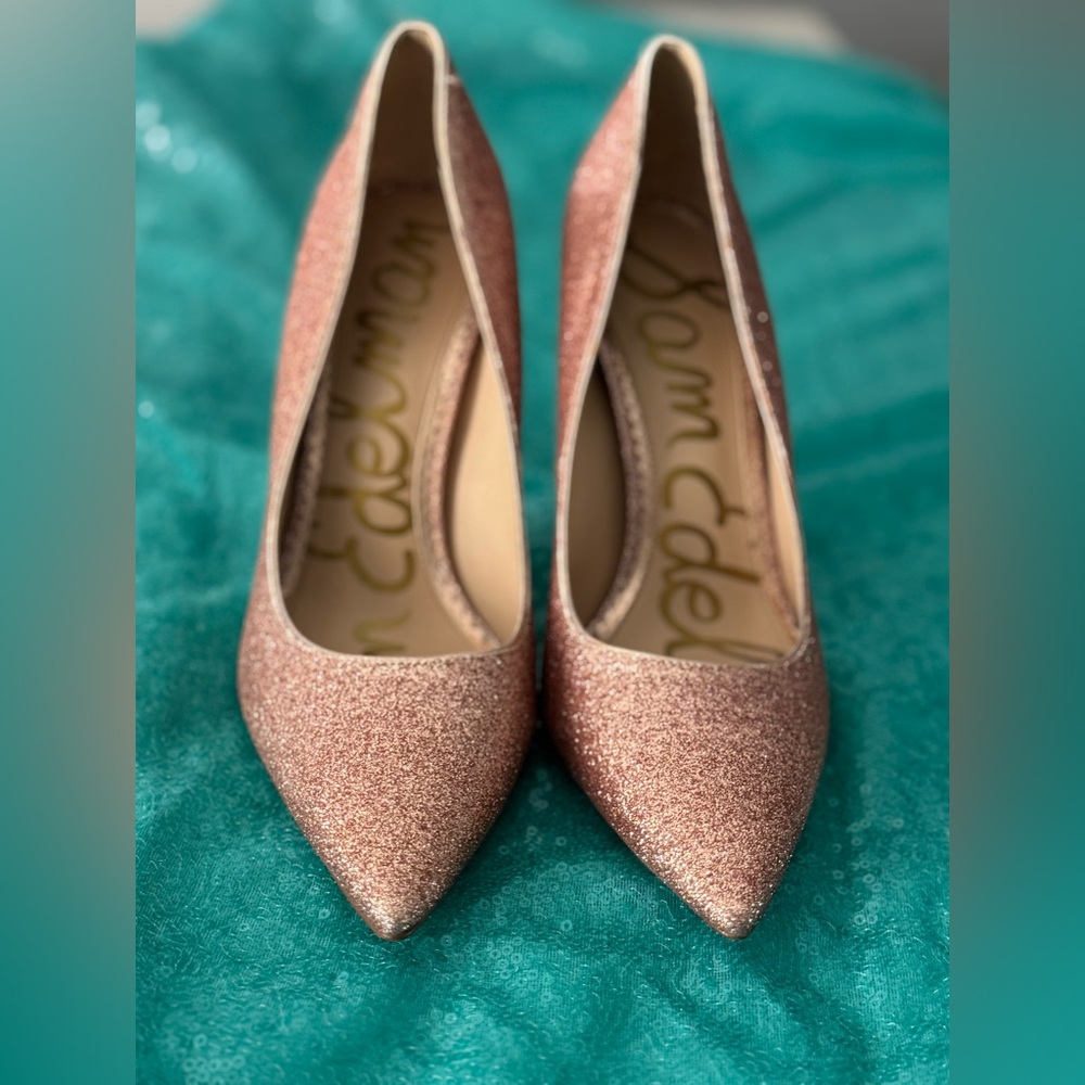 Sparkly Rose Gold Glitter Heels